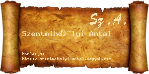Szentmihályi Antal névjegykártya