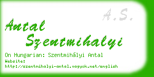 antal szentmihalyi business card