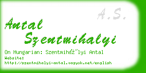 antal szentmihalyi business card
